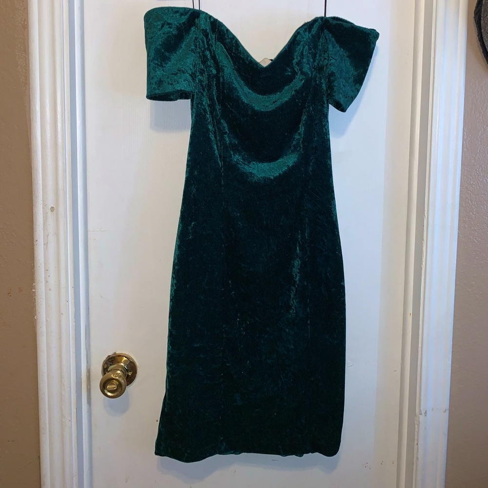 80s All That Jazz Off The Shoulder Crushed Velvet